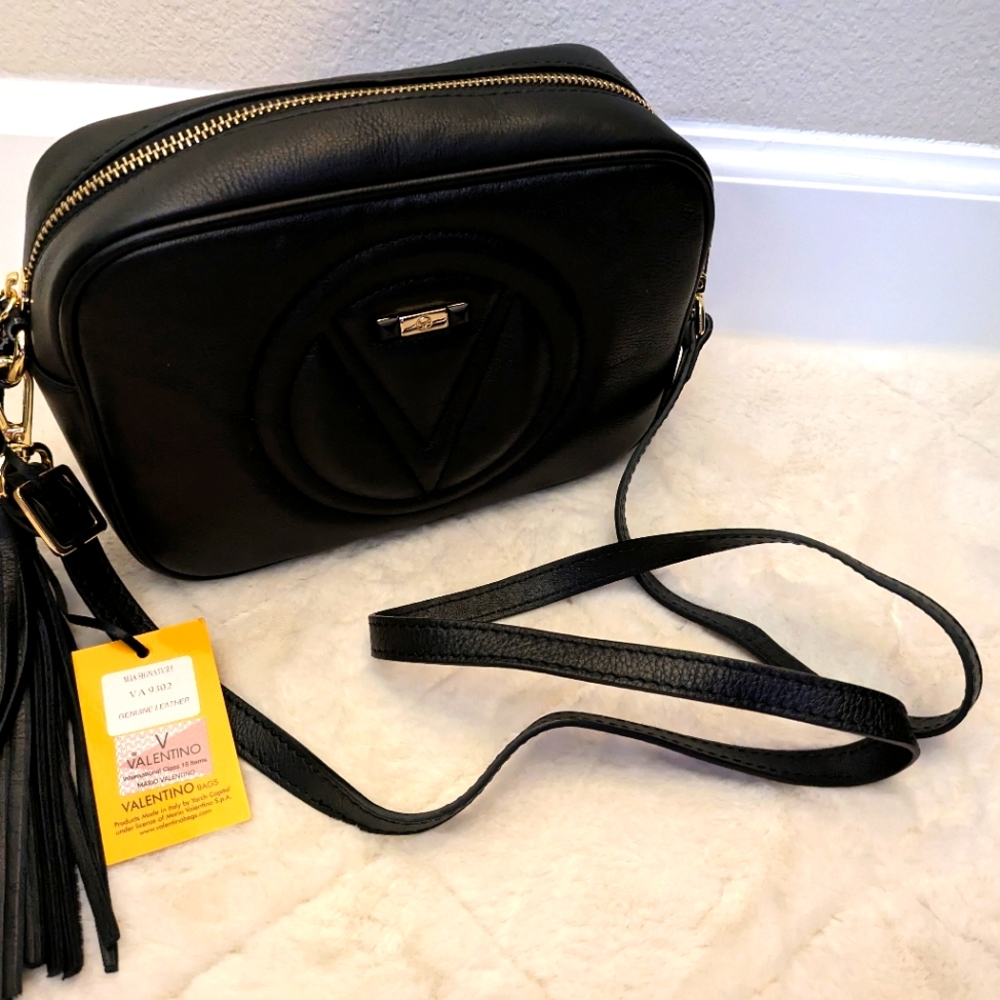 Valentino by Mario Valentino        Mia Logo Leather shoulder bag